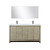 Lexora Lafarre 60 inch W x 20 in D Rustic Acacia Double Sink Vanity Cabinet, Cultured Marble Top, Gun Metal Faucet Set and 55 in Mirror