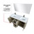 Lexora Lafarre 60 inch W x 20 in D Rustic Acacia Double Sink Vanity Cabinet, Cultured Marble Top, Gun Metal Faucet Set and 55 in Mirror
