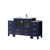 Lexora Volez 60 inch W Navy Blue Double Sink Vanity Cabinet with Side Cabinets, White Ceramic Top, and Faucet Set