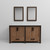 Lexora LVZV60DN210 Ziva 60 inch W Rustic Barnwood Double Sink Vanity Cabinet, White Quartz Top and 22 in Mirrors
