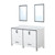 Lexora  LVZV60DA210 Ziva 60 in W x 22 in D White Double Bath Vanity, White Quartz Top and 22 in Mirrors