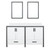 Lexora Ziva 60 inch W White Double Sink Vanity Cabinet, White Quartz Top and 22 in Mirrors