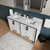 Lexora Ziva 60 inch W White Double Sink Vanity Cabinet, White Quartz Top and 22 in Mirrors