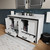 Lexora Ziva 60 inch W White Double Sink Vanity Cabinet, White Quartz Top and 22 in Mirrors