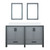 Lexora LVZV60DB210 Ziva 60 inch W Dark Grey Double Sink Vanity Cabinet, White Quartz Top and 22 in Mirrors
