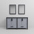 Lexora LVZV60DB210 Ziva 60 inch W Dark Grey Double Sink Vanity Cabinet, White Quartz Top and 22 in Mirrors