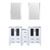Lexora Volez 60 inch W White Double Sink Vanity Cabinet with Side Cabinet, White Ceramic Top, and 22 in Mirrors