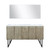 Lexora LLC60DKSOSM55 Lancy 60 inch W x 20 in D Rustic Acacia Double Sink Vanity Cabinet, White Quartz Top and 55 in Mirror