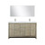 Lexora Lafarre 60 inch W x 20 in D Rustic Acacia Double Sink Vanity Cabinet, White Quartz Top, Brushed Nickel Faucet Set and 55 in Mirror