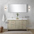 Lexora LLF60DKSODM55FBN Lafarre 60 inch W x 20 in D Rustic Acacia Double Sink Vanity Cabinet, White Quartz Top, Brushed Nickel Faucet Set and 55 in Mirror