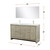 Lexora Lafarre 60 inch W x 20 in D Rustic Acacia Double Sink Vanity Cabinet, Cultured Marble Top, Brushed Nickel Faucet Set and 55 in Mirror