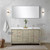 Lexora LVLF60DRA312 Lafarre 60 inch W x 20 in D Rustic Acacia Double Sink Vanity Cabinet, Cultured Marble Top, Brushed Nickel Faucet Set and 55 in Mirror