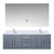 Lexora  LVG60DB211 Geneva 60 in. W x 22 in. D Dark Grey Double Bath Vanity, White Quartz Top, Faucet Set, and 60 in. LED Mirror
