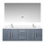 Lexora LVG60DB211 Geneva 60 in. W Dark Grey Wall Mount Double Sink Vanity Cabinet, White Quartz Top, Faucet Set, and 60 in. LED Mirror