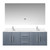 Lexora Geneva 60 in. W Dark Grey Wall Mount Double Sink Vanity Cabinet, White Quartz Top, Faucet Set, and 60 in. LED Mirror