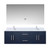 Lexora LVG60DE311 Geneva 60 in. W Navy Blue Wall Mount Double Sink Vanity Cabinet, Cultured Marble Top, Faucet Set, and 60 in. LED Mirror