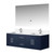 Lexora LVG60DE311 Geneva 60 in. W Navy Blue Wall Mount Double Sink Vanity Cabinet, Cultured Marble Top, Faucet Set, and 60 in. LED Mirror