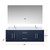 Lexora LVG60DE311 Geneva 60 in. W Navy Blue Wall Mount Double Sink Vanity Cabinet, Cultured Marble Top, Faucet Set, and 60 in. LED Mirror