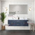 Lexora LVG60DE311 Geneva 60 in. W Navy Blue Wall Mount Double Sink Vanity Cabinet, Cultured Marble Top, Faucet Set, and 60 in. LED Mirror