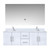 Lexora LVG60DM211 Geneva 60 in. W Glossy White Wall Mount Double Sink Vanity Cabinet, White Quartz Top, Faucet Set, and 60 in. LED Mirror