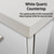 Lexora LVG60DM211 Geneva 60 in. W Glossy White Wall Mount Double Sink Vanity Cabinet, White Quartz Top, Faucet Set, and 60 in. LED Mirror