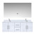 Lexora Geneva 60 in. W Glossy White Wall Mount Double Sink Vanity Cabinet, Cultured Marble Top, Faucet Set, and 60 in. LED Mirror