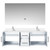 Lexora LVG60DM311 Geneva 60 in. W Glossy White Wall Mount Double Sink Vanity Cabinet, Cultured Marble Top, Faucet Set, and 60 in. LED Mirror