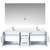 Lexora Geneva 60 in. W Glossy White Wall Mount Double Sink Vanity Cabinet, Cultured Marble Top, Faucet Set, and 60 in. LED Mirror
