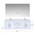 Lexora LVG60DM311 Geneva 60 in. W Glossy White Wall Mount Double Sink Vanity Cabinet, Cultured Marble Top, Faucet Set, and 60 in. LED Mirror