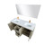 Lexora LVLF60DRA314 Lafarre 60 inch W x 20 in D Rustic Acacia Double Sink Vanity Cabinet, Cultured Marble Top, Rose Gold Faucet Set and 55 in Mirror