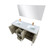 Lexora Lafarre 60 inch W x 20 in D Rustic Acacia Double Sink Vanity Cabinet, Cultured Marble Top, Rose Gold Faucet Set and 55 in Mirror