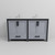 Lexora LVZV60DB201 Ziva 60 inch W Dark Grey Double Sink Vanity Cabinet, White Quartz Top and Faucet Set