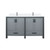 Lexora LVZV60DB301 Ziva 60 inch W Dark Grey Double Sink Vanity Cabinet, Cultured Marble Top and Faucet Set