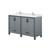 Lexora Ziva 60 inch W Dark Grey Double Sink Vanity Cabinet, Cultured Marble Top and Faucet Set