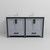 Lexora Ziva 60 inch W Dark Grey Double Sink Vanity Cabinet, Cultured Marble Top and Faucet Set