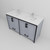 Lexora Ziva 60 inch W Dark Grey Double Sink Vanity Cabinet, Cultured Marble Top and Faucet Set
