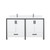 Lexora LVZV60DA201 Ziva 60 inch W White Double Sink Vanity Cabinet, White Quartz Top and Faucet Set