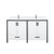 Lexora Ziva 60 inch W White Double Sink Vanity Cabinet, White Quartz Top and Faucet Set