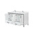 Lexora LVZV60DA201 Ziva 60 inch W White Double Sink Vanity Cabinet, White Quartz Top and Faucet Set