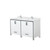 Lexora LVZV60DA201 Ziva 60 inch W White Double Sink Vanity Cabinet, White Quartz Top and Faucet Set