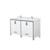 Lexora LVZV60DA301 Ziva 60 inch W White Double Sink Vanity Cabinet, Cultured Marble Top and Faucet Set