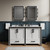 Lexora LVZV60DA301 Ziva 60 inch W White Double Sink Vanity Cabinet, Cultured Marble Top and Faucet Set