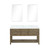 Lexora LVN60DR110 Norwalk 60 inch W Grey Oak Double Sink Vanity Cabinet, Carrara Marble Top, and 28 in Mirrors