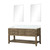 Lexora Norwalk 60 inch W Grey Oak Double Sink Vanity Cabinet, Carrara Marble Top, and 28 in Mirrors