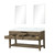 Lexora LVN60DR110 Norwalk 60 inch W Grey Oak Double Sink Vanity Cabinet, Carrara Marble Top, and 28 in Mirrors