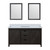 Lexora LVM60DC310 Marsyas 60 inch W Brown Double Sink Vanity Cabinet, Cultured Marble Countertop and 24 in Mirrors