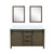 Lexora LVM60DK310 Marsyas 60 inch W Rustic Brown Double Sink Vanity Cabinet, Cultured Marble Countertop and 24 in Mirrors