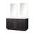 Lexora LVA60DJ110 Abbey 60 inch W Black Oak Double Sink Vanity Cabinet, Carrara Marble Top, and 28 in Mirrors