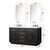 Lexora LVA60DJ110 Abbey 60 inch W Black Oak Double Sink Vanity Cabinet, Carrara Marble Top, and 28 in Mirrors