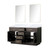 Lexora LVA60DK110 Abbey 60 inch W Brown Oak Double Sink Vanity Cabinet, Carrara Marble Top, and 28 in Mirrors